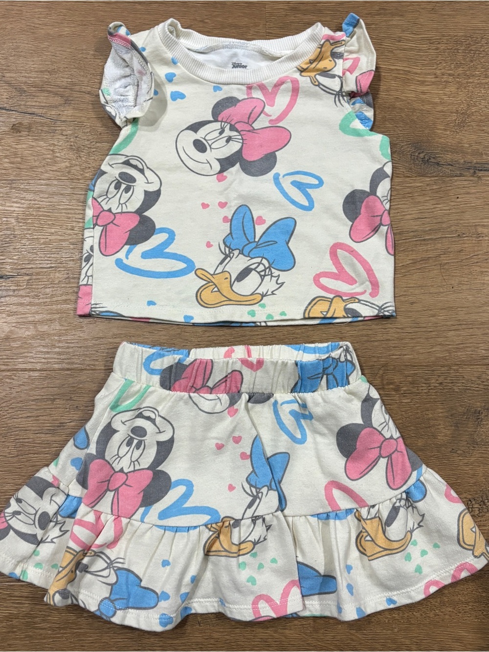 Minnie Mouse & Daisy Two-Piece Outfit (Top & Skirt) Skort Tank 24m Ruffle